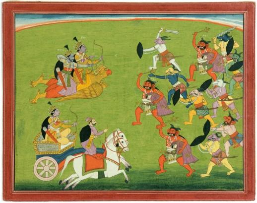 The Battle Between Krishna And Nikumbha